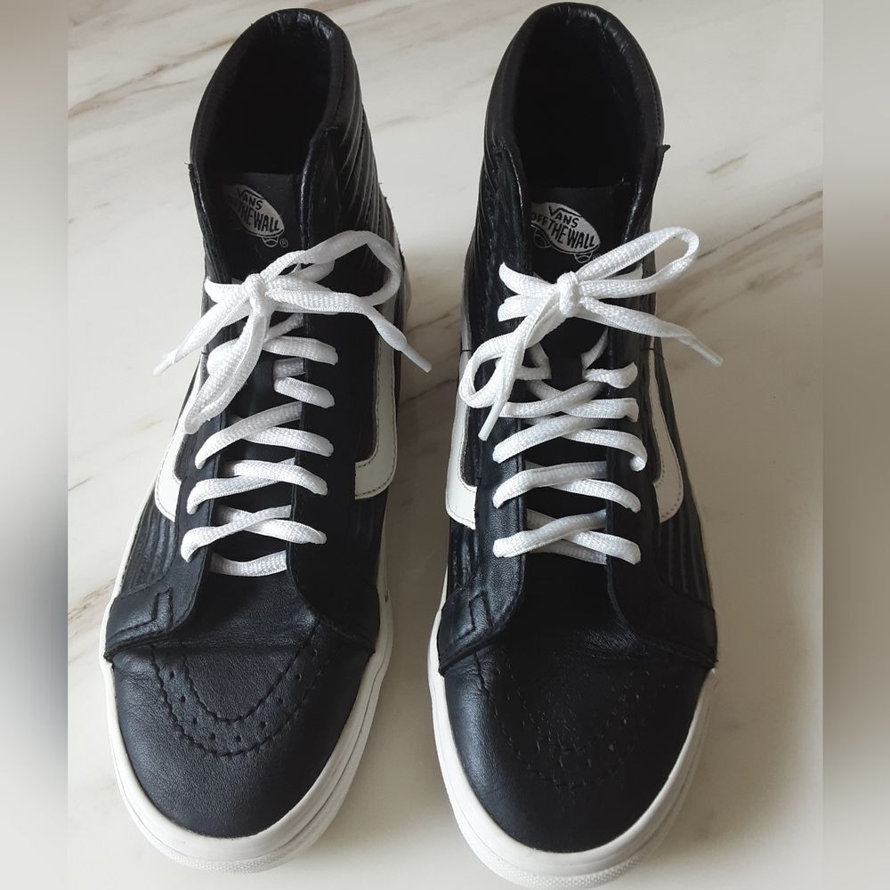VANS SK8 OFF THE WALL LEATHER HI-TOP SKATEBOARD SNEAKERS  W 9 / M 7.5